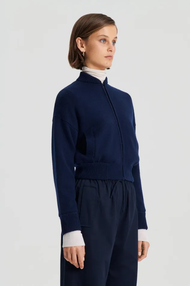 Jackets Women Scanlan Theodore CASHMERE BOMBER Navy X Jackets Women Scanlan Theodore CASHMERE BOMBER Navy X