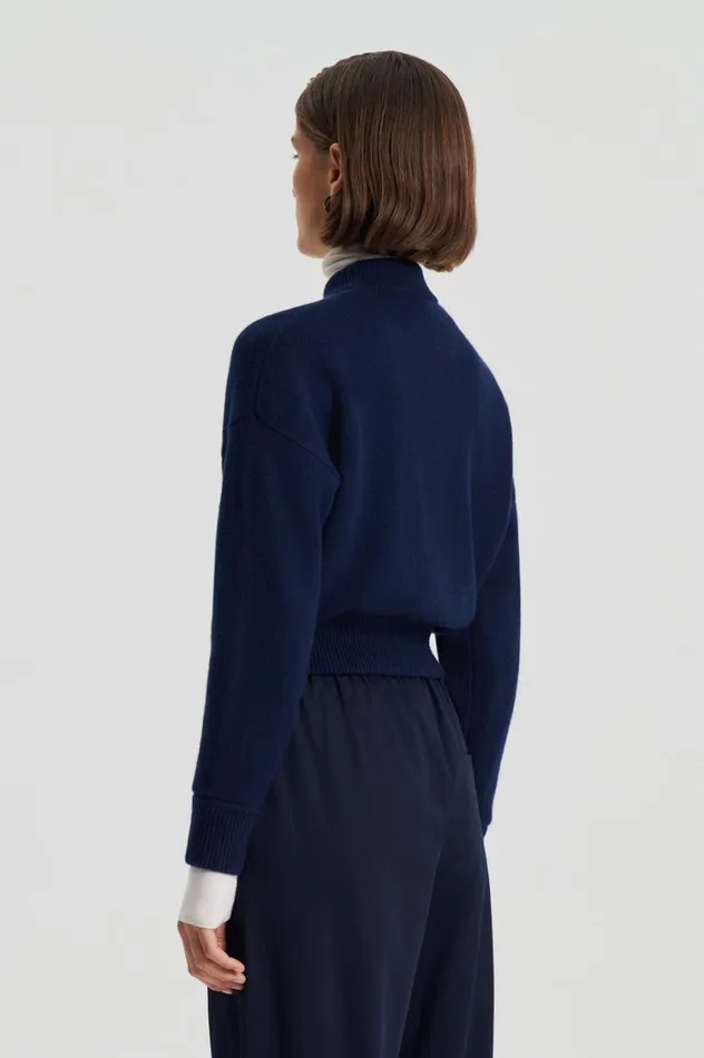 Jackets Women Scanlan Theodore CASHMERE BOMBER Navy X Jackets Women Scanlan Theodore CASHMERE BOMBER Navy X