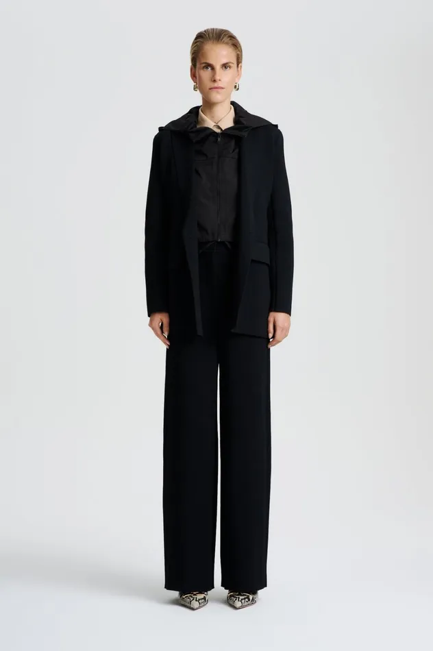 Jackets Women Scanlan Theodore CREPE KNIT TAILORED BLAZER Black