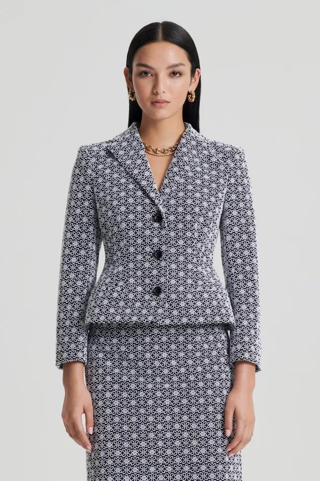 Jackets Women Scanlan Theodore EMBROIDERED FLORAL JACKET Blackwhite Jackets Women Scanlan Theodore EMBROIDERED FLORAL JACKET Blackwhite