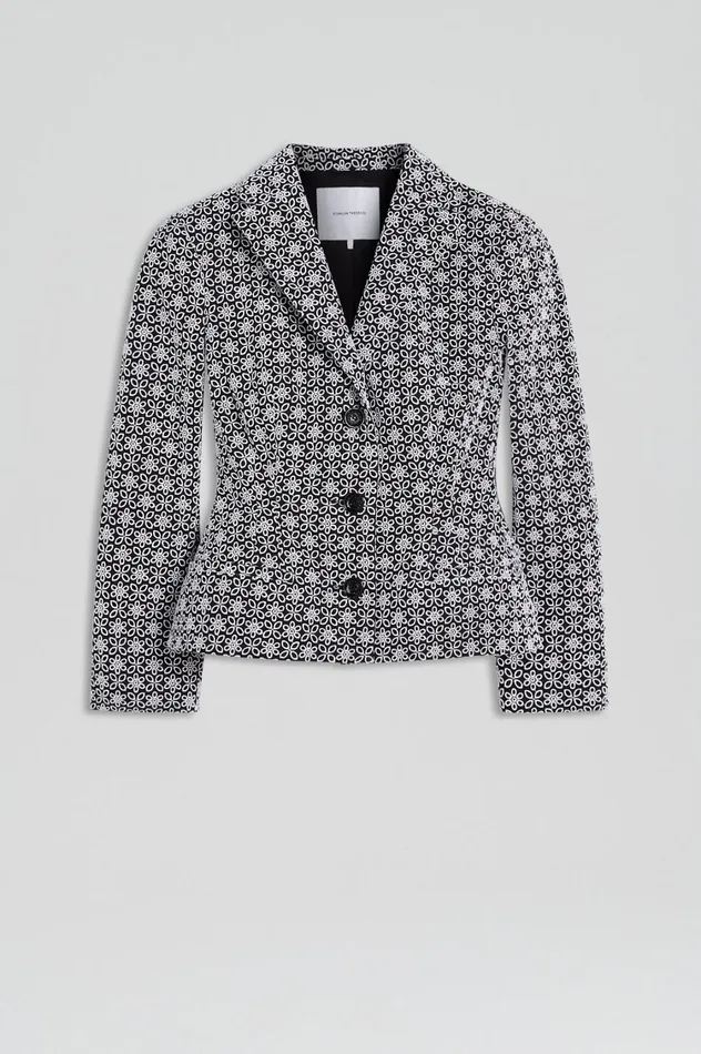 Jackets Women Scanlan Theodore EMBROIDERED FLORAL JACKET Blackwhite Jackets Women Scanlan Theodore EMBROIDERED FLORAL JACKET Blackwhite