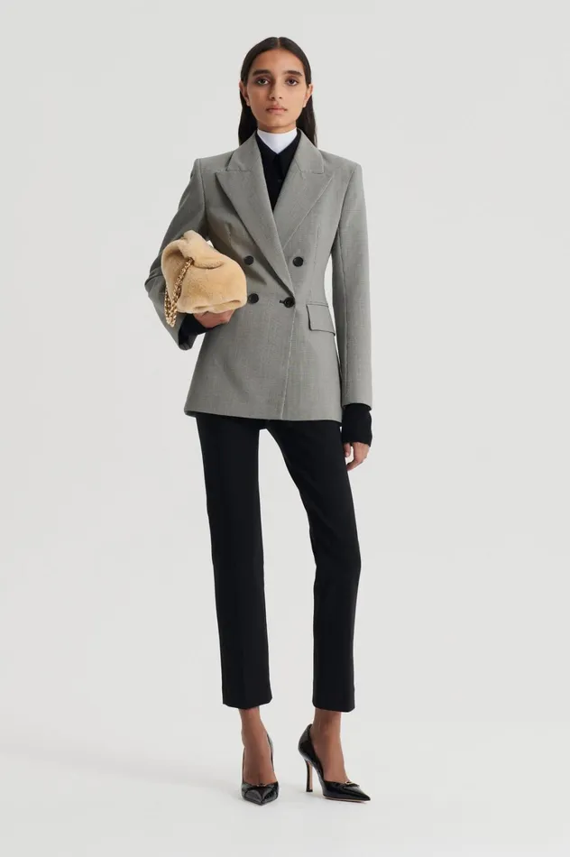 Jackets Women Scanlan Theodore TAILORED HOUNDSTOOTH JACKET Black