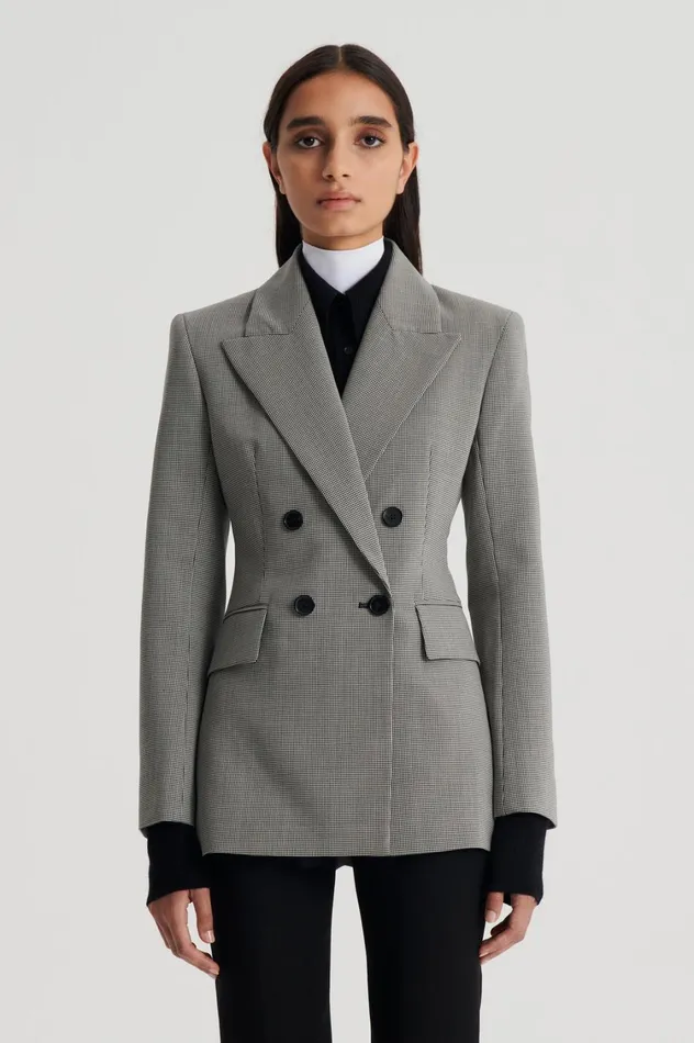 Jackets Women Scanlan Theodore TAILORED HOUNDSTOOTH JACKET Black Jackets Women Scanlan Theodore TAILORED HOUNDSTOOTH JACKET Black