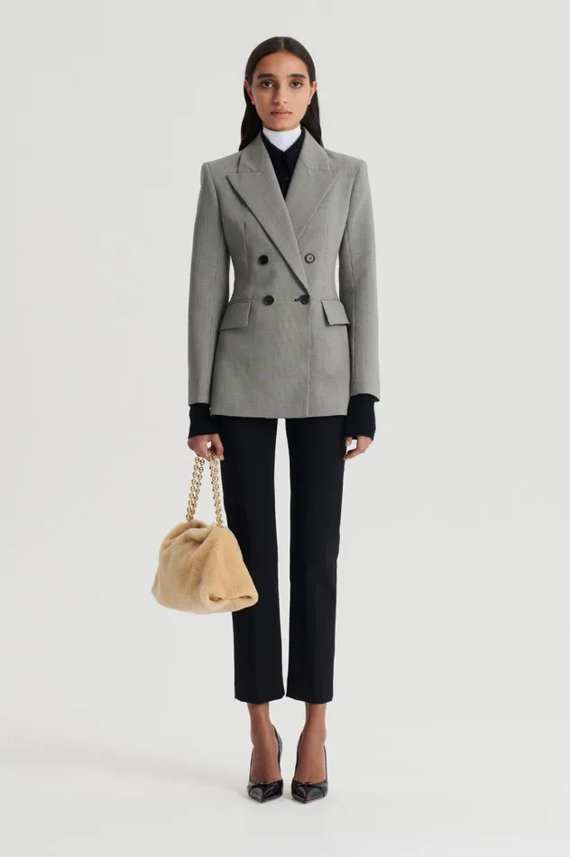 Jackets Women Scanlan Theodore TAILORED HOUNDSTOOTH JACKET Black Jackets Women Scanlan Theodore TAILORED HOUNDSTOOTH JACKET Black
