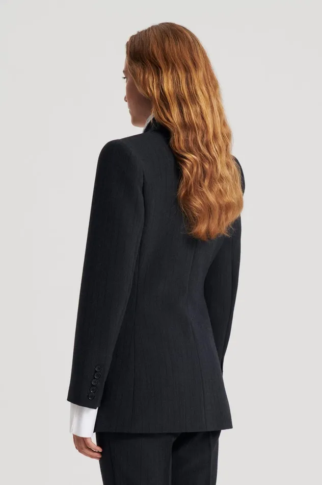 Jackets Women Scanlan Theodore TAILORED STRIPE JACKET Charcoal Jackets Women Scanlan Theodore TAILORED STRIPE JACKET Charcoal