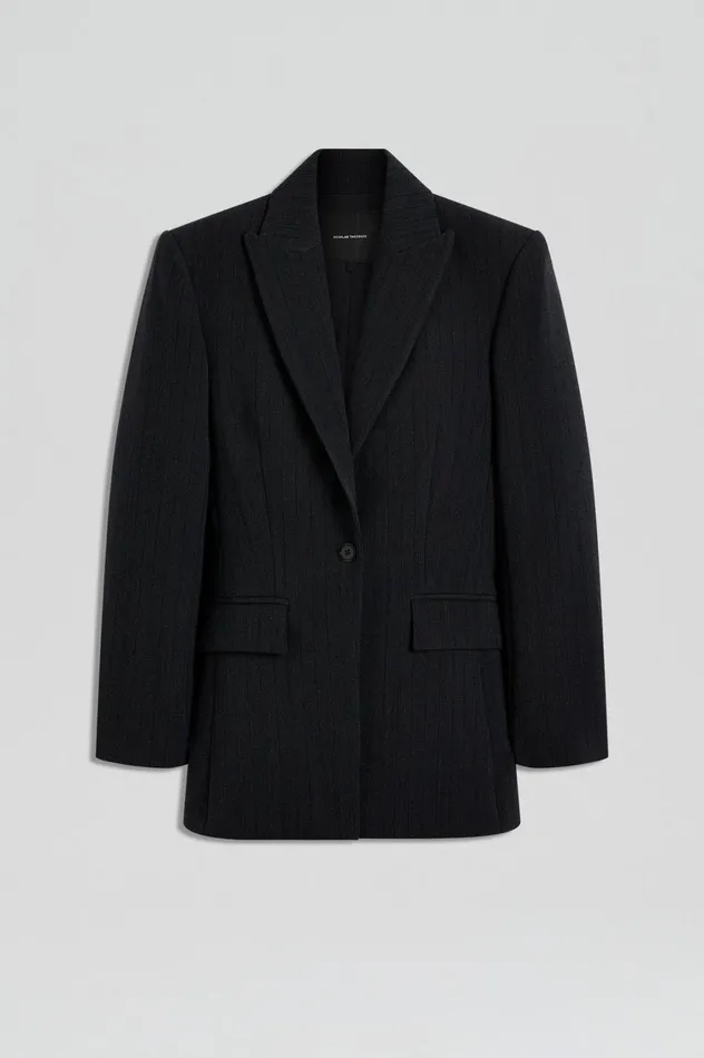 Jackets Women Scanlan Theodore TAILORED STRIPE JACKET Charcoal Jackets Women Scanlan Theodore TAILORED STRIPE JACKET Charcoal