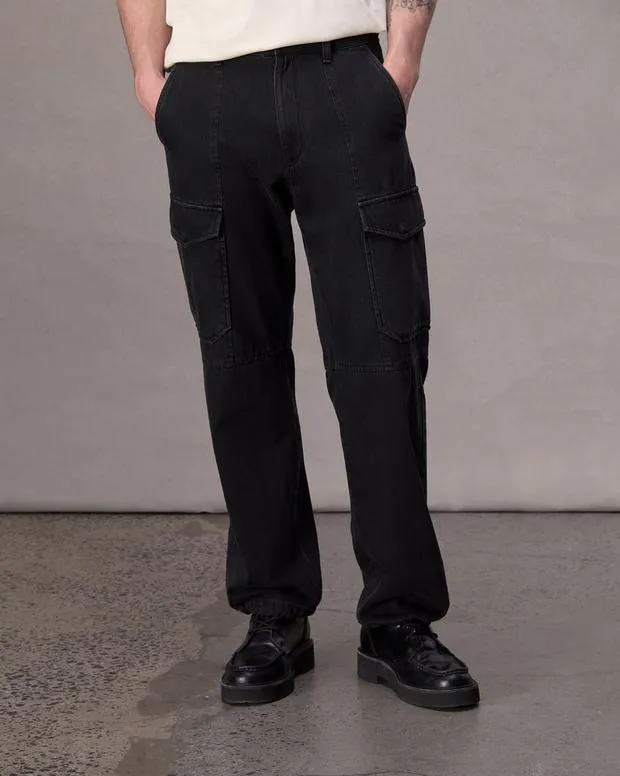 Jeans Men Rag and Bone Fit 4 Straight Fit Cargo Jean Lightweight Rigid Denim Black