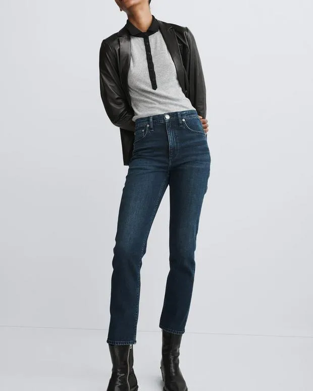 Jeans Women Rag and Bone Wren Ankle Slim Jean Vintage Stretch Denim Ella