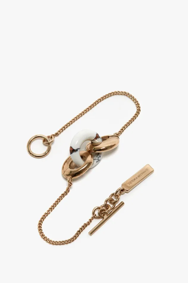 Jewellery Women Victoria Beckham Exclusive Resin Charm Bracelet In Light GoldWhite Jewellery Women Victoria Beckham Exclusive Resin Charm Bracelet In Light GoldWhite