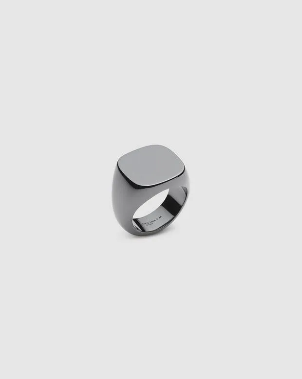 Jewelry WomenMen Rag and Bone The Square Signet Ring Black Titanium