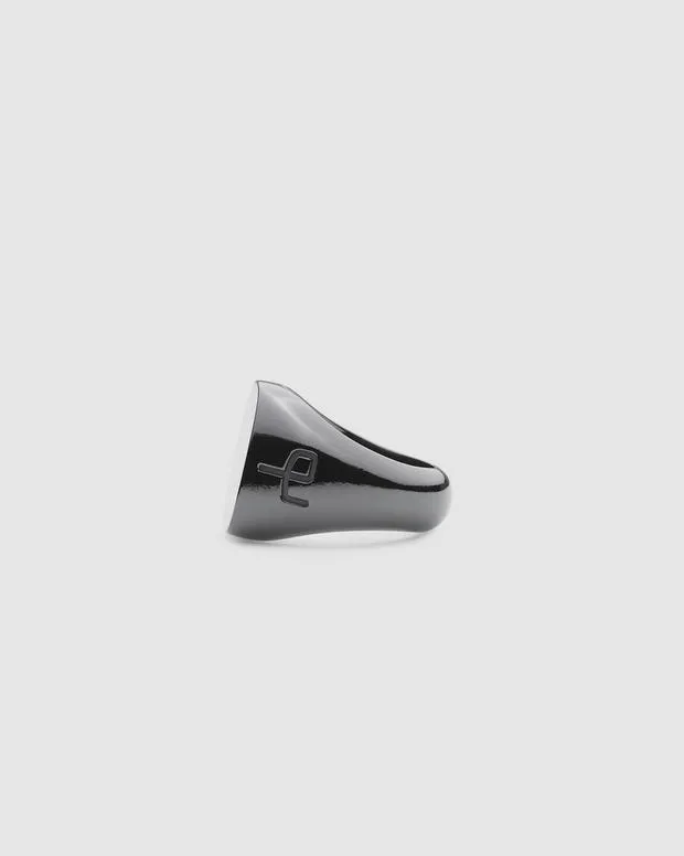 Jewelry WomenMen Rag and Bone The Square Signet Ring Black Titanium