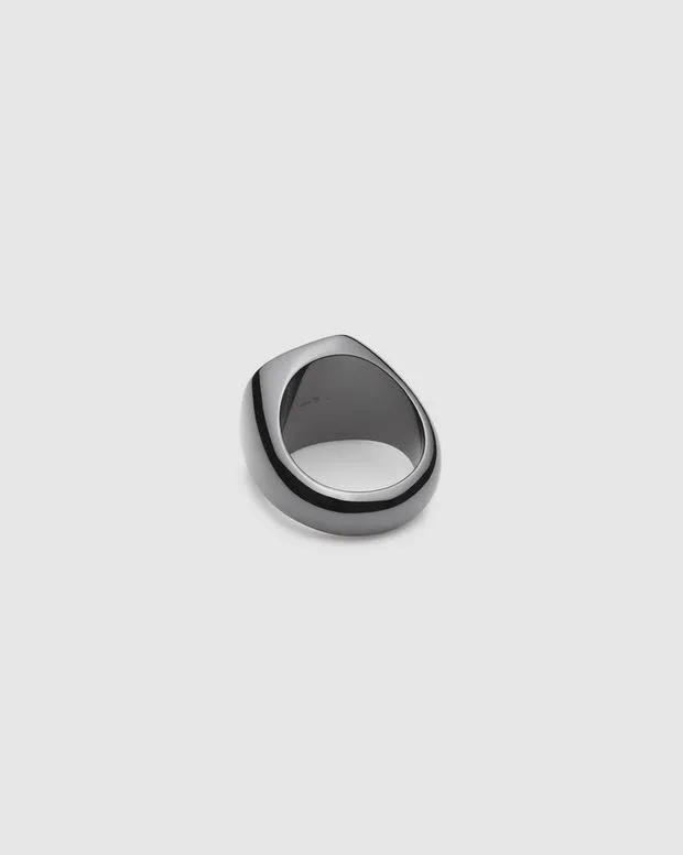 Jewelry WomenMen Rag and Bone The Square Signet Ring Black Titanium