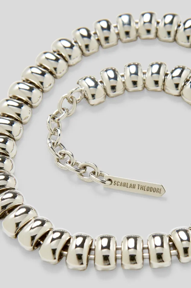 Jewelry Women Scanlan Theodore BEETLE CHAIN CHOKER Silver