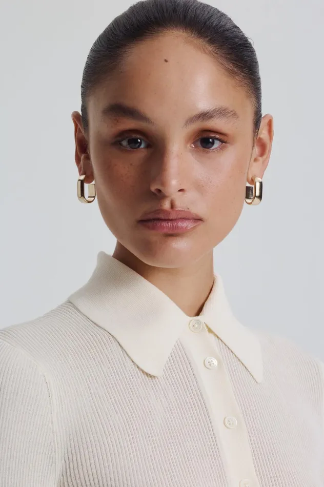 Jewelry Women Scanlan Theodore ROLO HOOP EARRINGS Lightgold