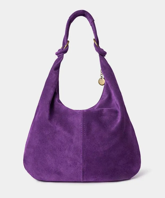 Joe Browns Accessories and Jewellery Women Luna Hobo Suede Bag Purple