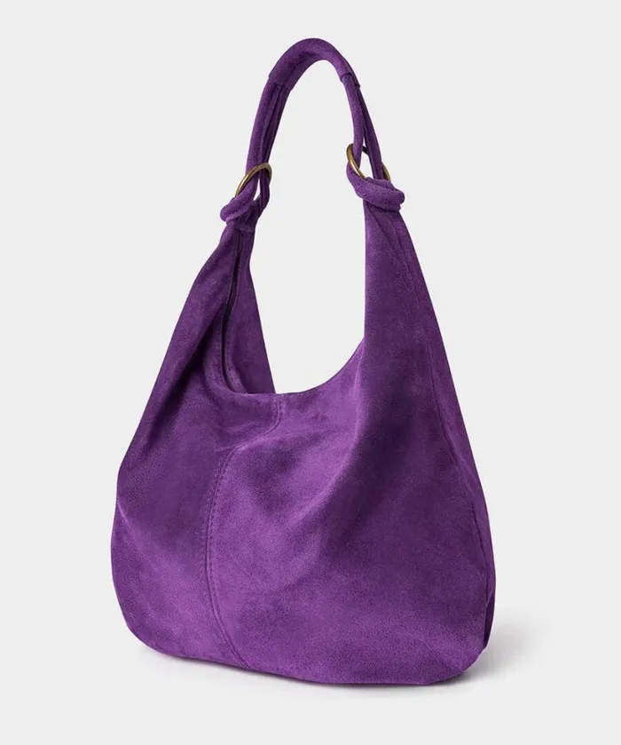 Joe Browns Accessories and Jewellery Women Luna Hobo Suede Bag Purple Joe Browns Accessories and Jewellery Women Luna Hobo Suede Bag Purple
