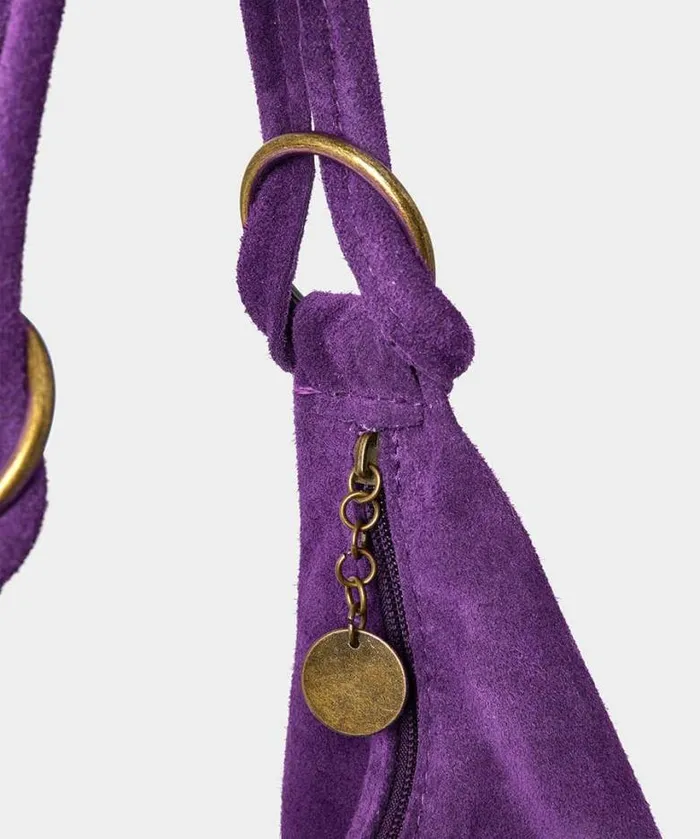 Joe Browns Accessories and Jewellery Women Luna Hobo Suede Bag Purple Joe Browns Accessories and Jewellery Women Luna Hobo Suede Bag Purple