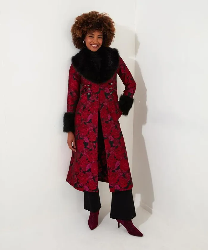 Joe Browns Coats and Jackets Women Dramatically Different Coat Red