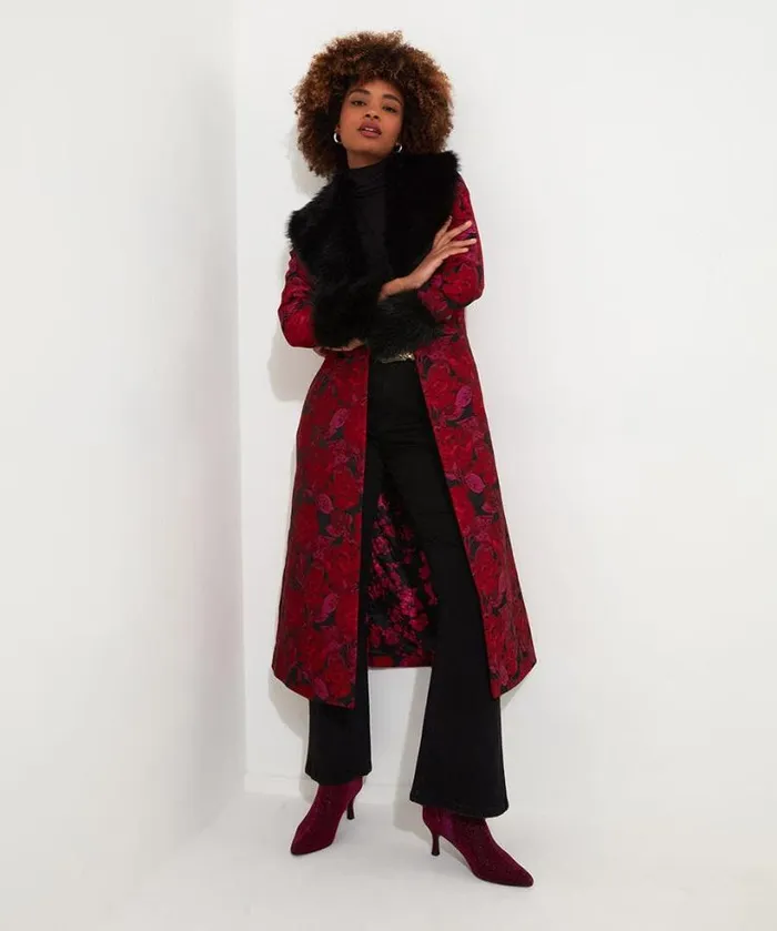 Joe Browns Coats and Jackets Women Dramatically Different Coat Red