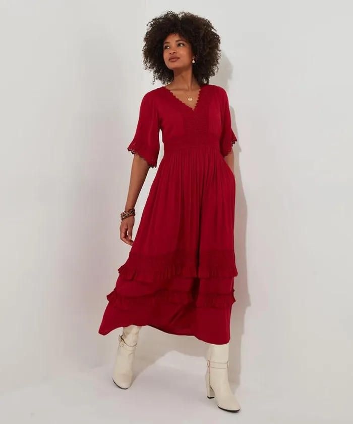 Joe Browns Dresses Women Boho Days Dress Berry