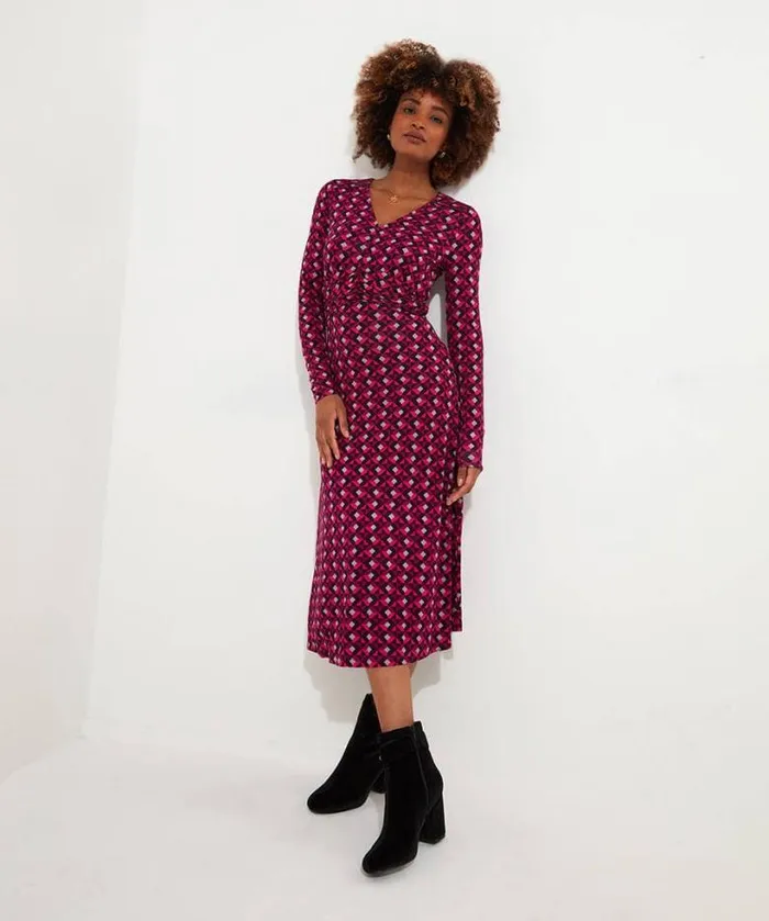 Joe Browns Dresses Women Glorious Geo Jersey Dress Pink