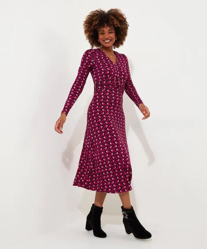 Joe Browns Dresses Women Glorious Geo Jersey Dress Pink Joe Browns Dresses Women Glorious Geo Jersey Dress Pink