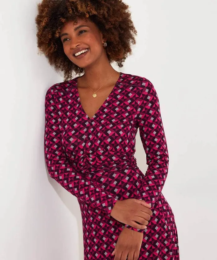 Joe Browns Dresses Women Glorious Geo Jersey Dress Pink Joe Browns Dresses Women Glorious Geo Jersey Dress Pink