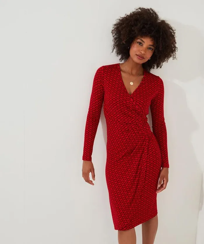 Joe Browns Dresses Women Lola Geo Jersey Dress Red