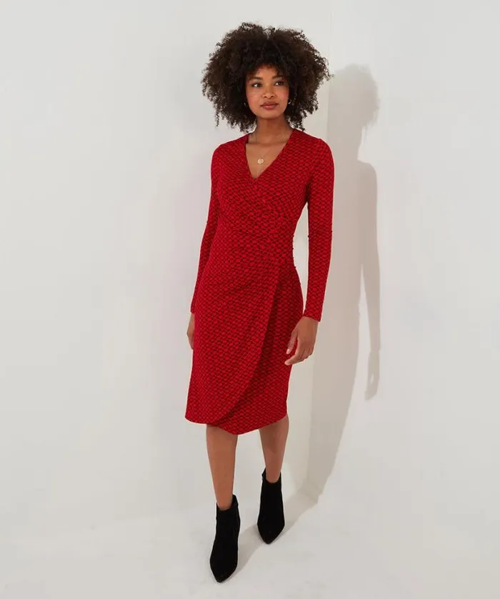 Joe Browns Dresses Women Lola Geo Jersey Dress Red Joe Browns Dresses Women Lola Geo Jersey Dress Red