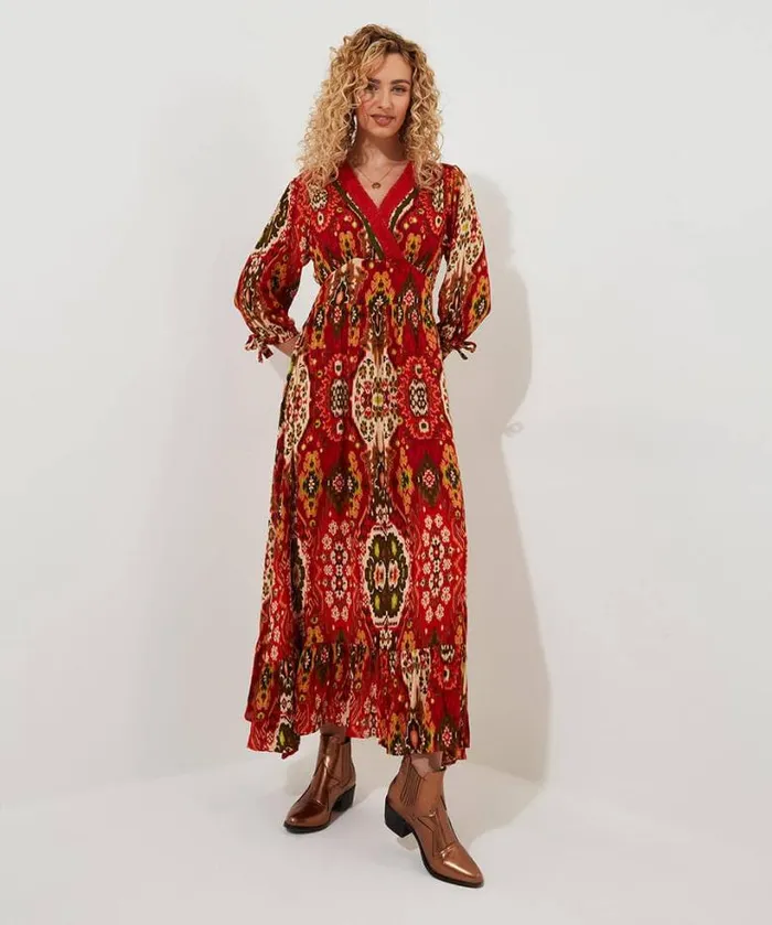 Joe Browns Dresses Women Loretta Print Dress Burnt Orange