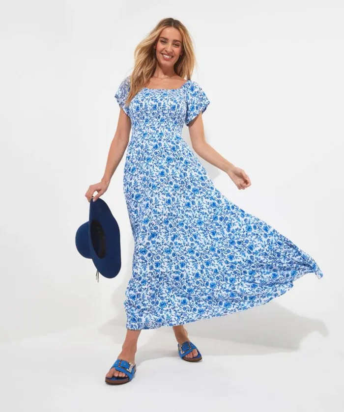 Joe Browns Petite Collection Women Blue Skies Dress Blue