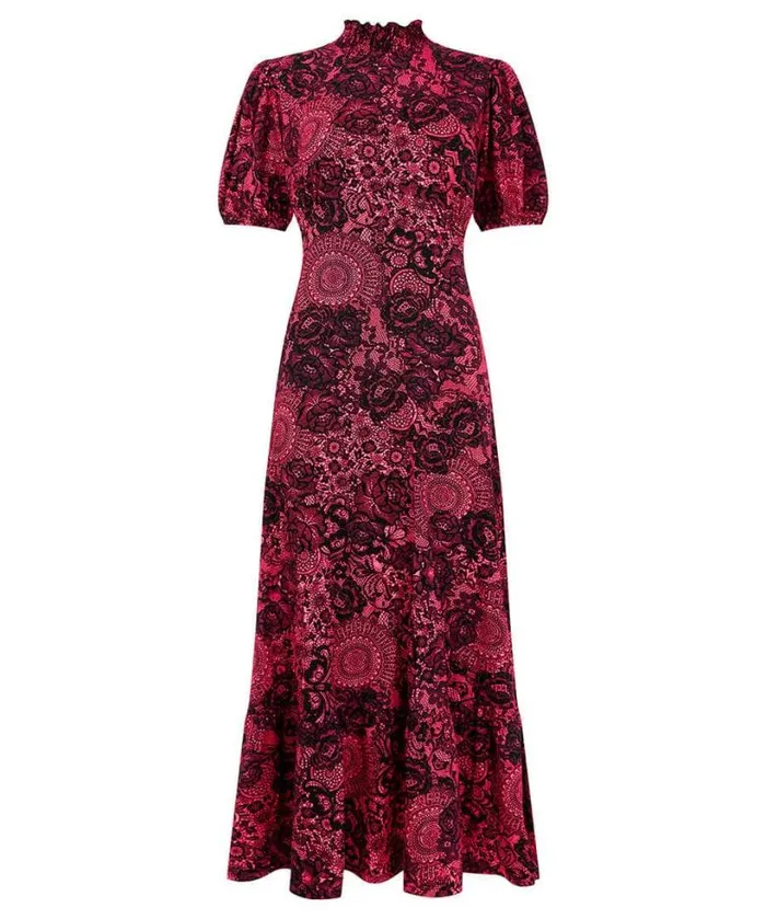 Joe Browns Petite Collection Women Lovely Lace Print Jersey Dress Pink Joe Browns Petite Collection Women Lovely Lace Print Jersey Dress Pink