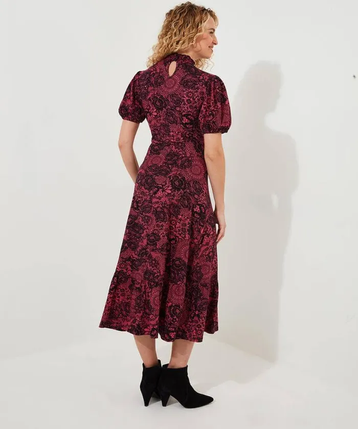 Joe Browns Petite Collection Women Lovely Lace Print Jersey Dress Pink Joe Browns Petite Collection Women Lovely Lace Print Jersey Dress Pink