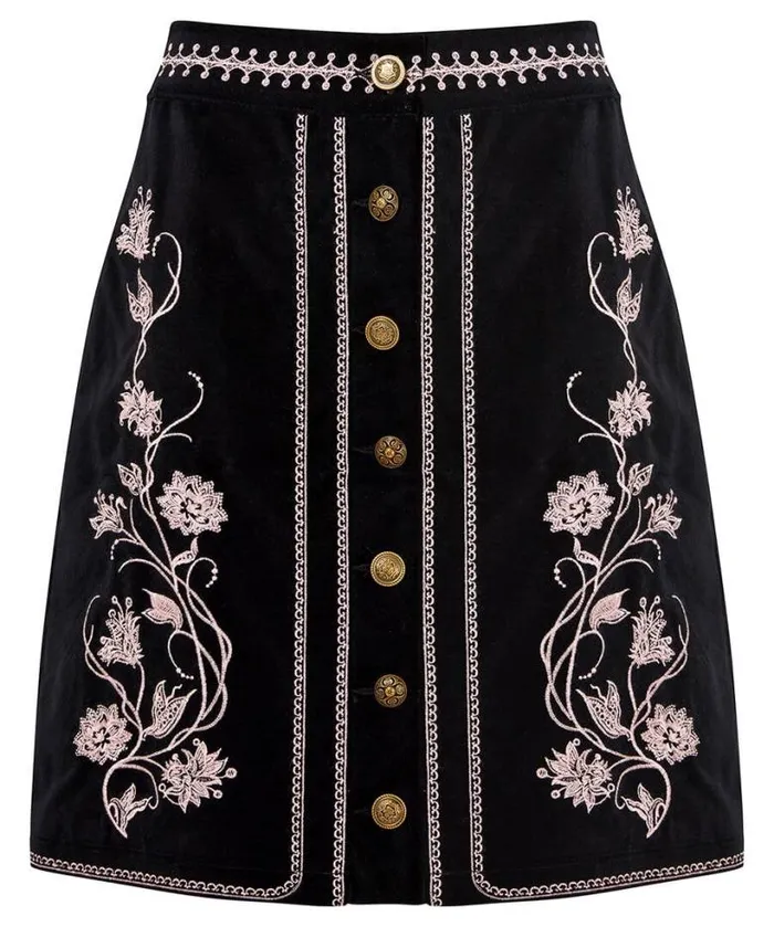 Joe Browns Skirts Women Embroidered Skirt Black Joe Browns Skirts Women Embroidered Skirt Black