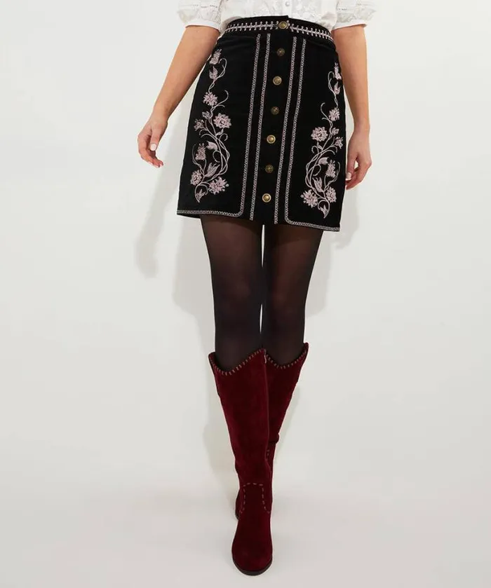 Joe Browns Skirts Women Embroidered Skirt Black Joe Browns Skirts Women Embroidered Skirt Black