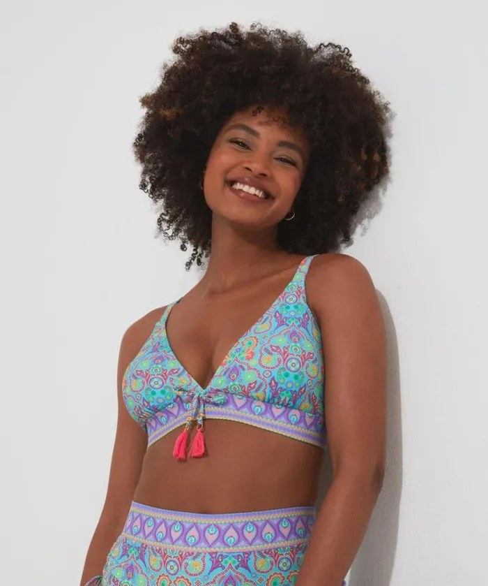 Joe Browns Swimwear Women Paradise Cove Bikini Top Blue Multi