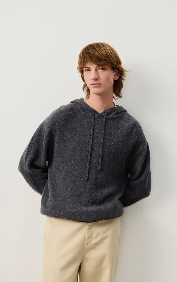 Jumper Blimy Dark Grey Melange Men American Vintage Jumpers and Cardigans