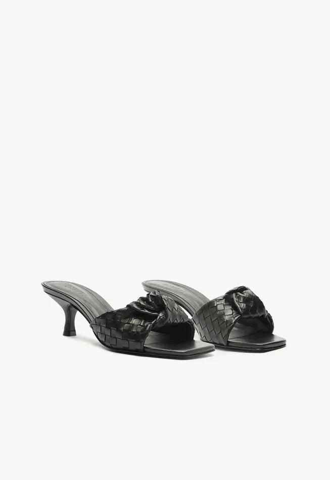 Kareena Knot Mule Sandal Black Women Schutz Shoes Mules