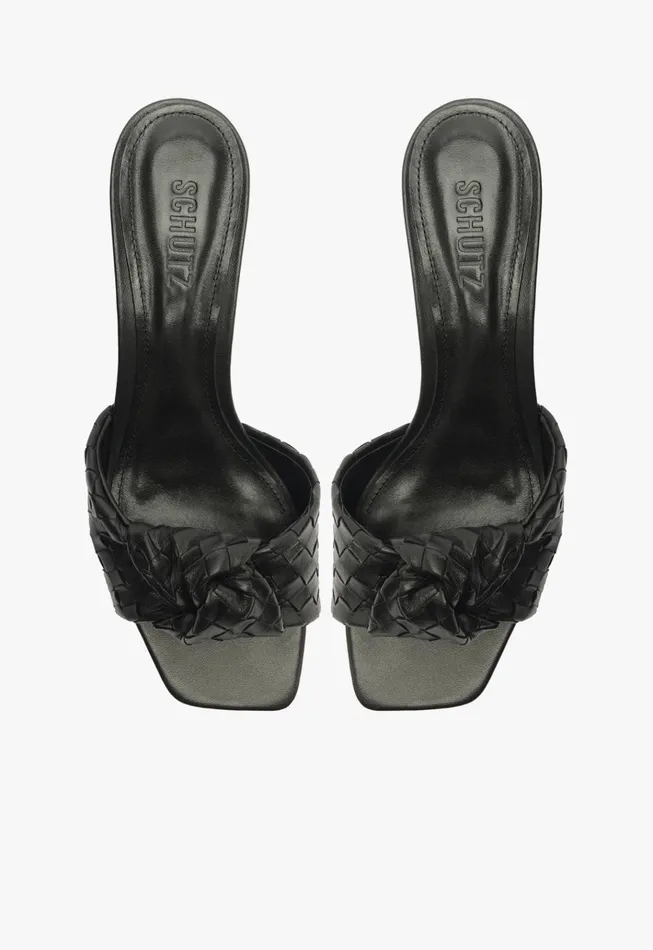 Kareena Knot Mule Sandal Black Women Schutz Shoes Mules