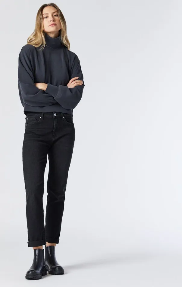 Kathleen High Rise Slim Boyfriend In Black Feather Blue Women Mavi Jeans Denim Kathleen High Rise Slim Boyfriend In Black Feather Blue Women Mavi Jeans Denim