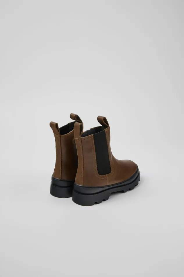 Kids Brutus Brown Leather Chelsea Boots For Kids Camper Boots Kids Brutus Brown Leather Chelsea Boots For Kids Camper Boots