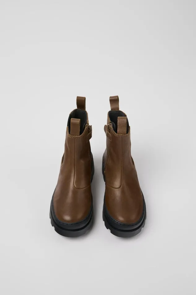 Kids Brutus Brown Leather Chelsea Boots For Kids Camper Boots Kids Brutus Brown Leather Chelsea Boots For Kids Camper Boots