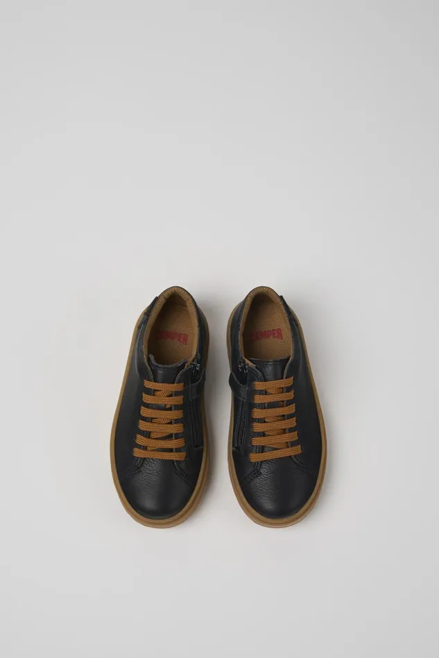 Kids Kiddo Black Leather Shoes For Kids Camper Casual Shoes Kids Kiddo Black Leather Shoes For Kids Camper Casual Shoes