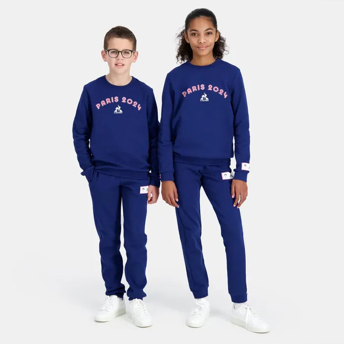 Kids Le Coq Sportif Sweatshirts And Hoodies Paris 2024 RoundNeck Sweatshirtshirt Kids