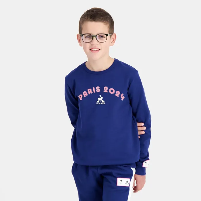 Kids Le Coq Sportif Sweatshirts And Hoodies Paris 2024 RoundNeck Sweatshirtshirt Kids