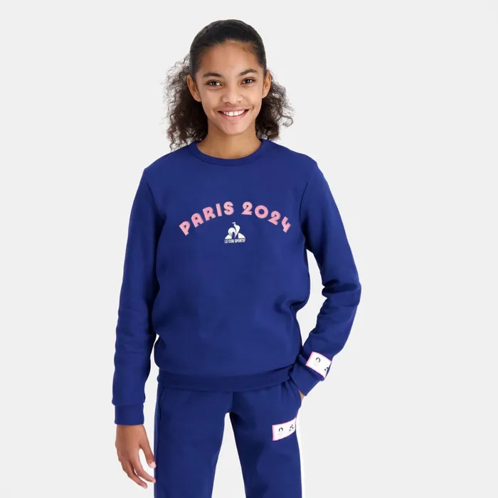 Kids Le Coq Sportif Sweatshirts And Hoodies Paris 2024 RoundNeck Sweatshirtshirt Kids