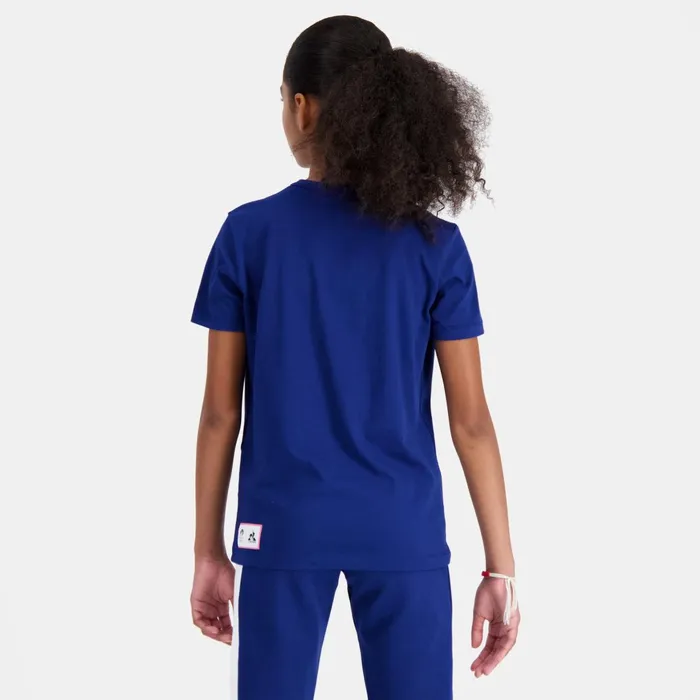 Kids Le Coq Sportif Tshirts Paris 2024 TShirt Kids Blue Depths