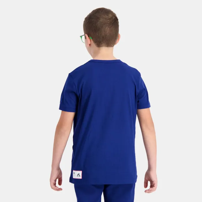 Kids Le Coq Sportif Tshirts Paris 2024 TShirt Kids Blue Depths