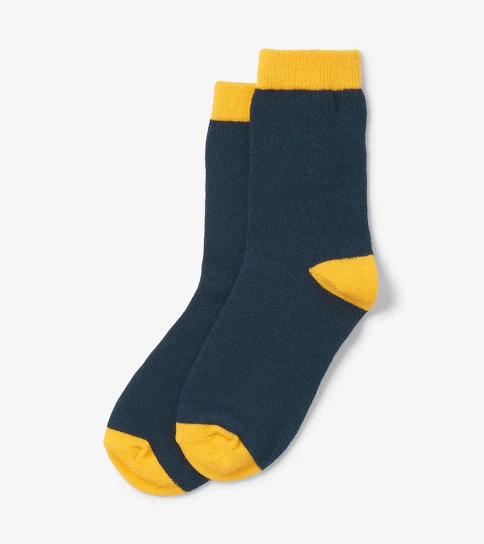 Kids Navy and Yellow Crew Socks Hatley