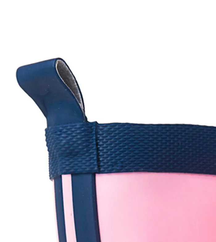 Kids Pink and Navy Matte Rain Boots Hatley